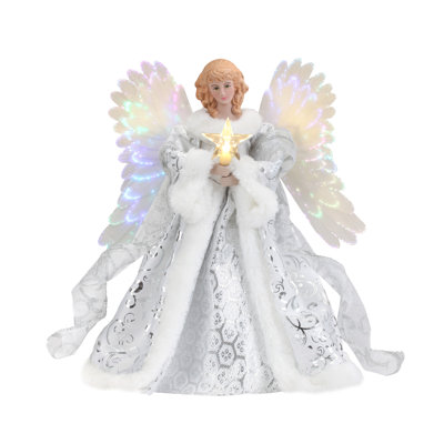 Décoration pour sommet de sapin animé 12 po Nostalgic - Ange blanc