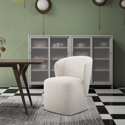 Niha Upholstered Dining Chair with Casters
