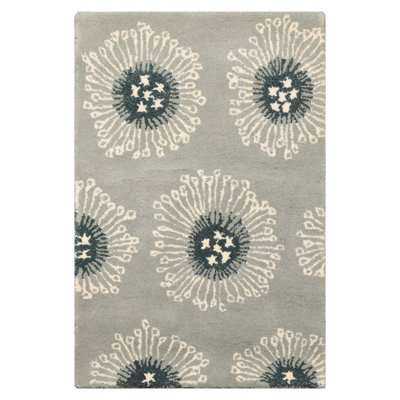 Multi Sized Celadon Wool Hand Tufted Contemporary Oriental Area Rug