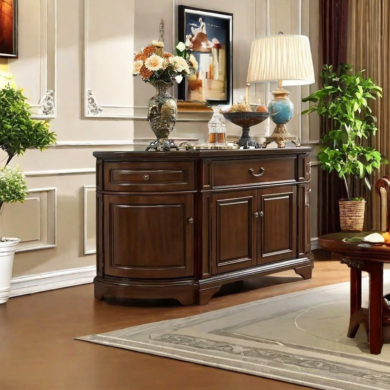 Buffet demi-rond en bois massif de style américain