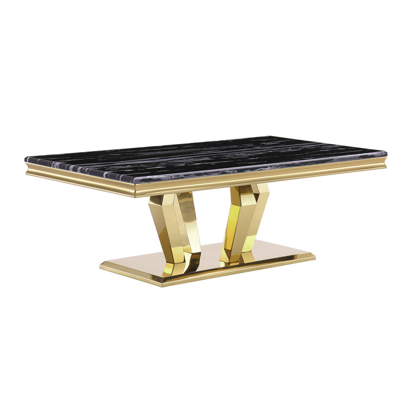 Georgiy Coffee Table, Black/Gold