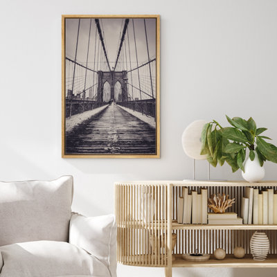 IDÉE4WALL, reproduction d'art sur toile encadrée pour le salon, la chambre à coucher, le pont de Brooklyn et la ville de New York