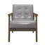 Chaise d'appoint rembourrée capitonnée à boutons capitonnés gris Mid-Century Modern Furniture