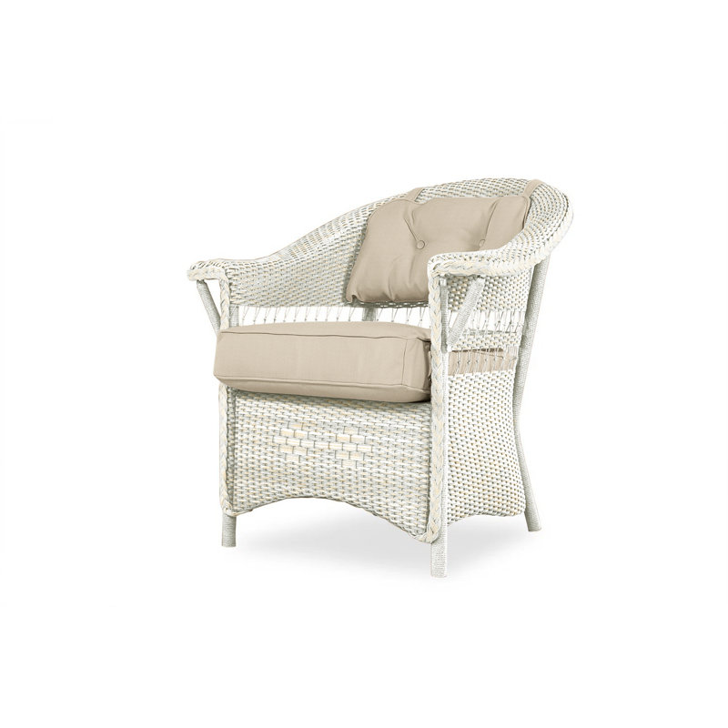 Nantucket Outdoor Dining Armchair, Antique White, Remy Pebble