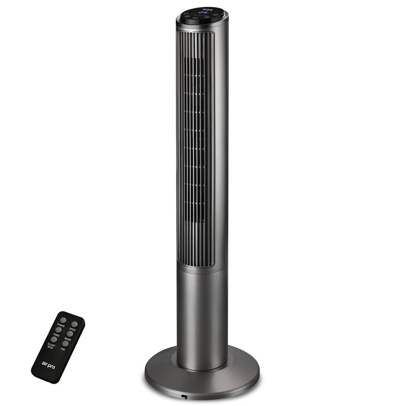 40" Tower Fan SmartVoice Control Fan - 3 Speeds - 15H Timer, Grey