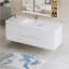 Meuble-lavabo flottant 60 po avec lavabo, meuble-lavabo mural moderne 60 po avec lavabo en résine et tiroirs à fermeture en douceur, blanc brillant 24V11-60SGW