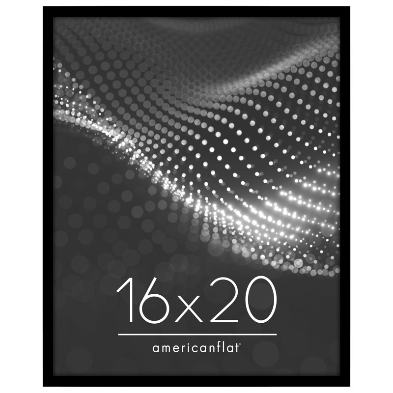 Cadre photo Americanflat - Cadre pour affiche à bordure mince avec plexiglas, Black, 16" x 20"