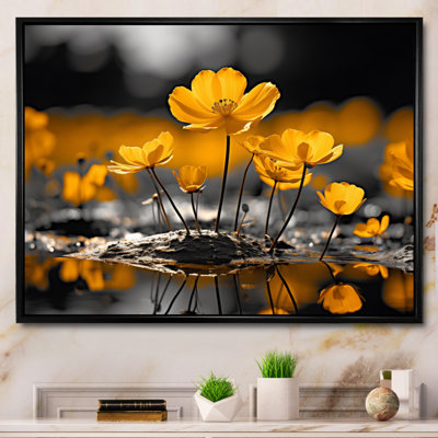 Reproduction d'art sur toile encadrée, jaune et jaune
