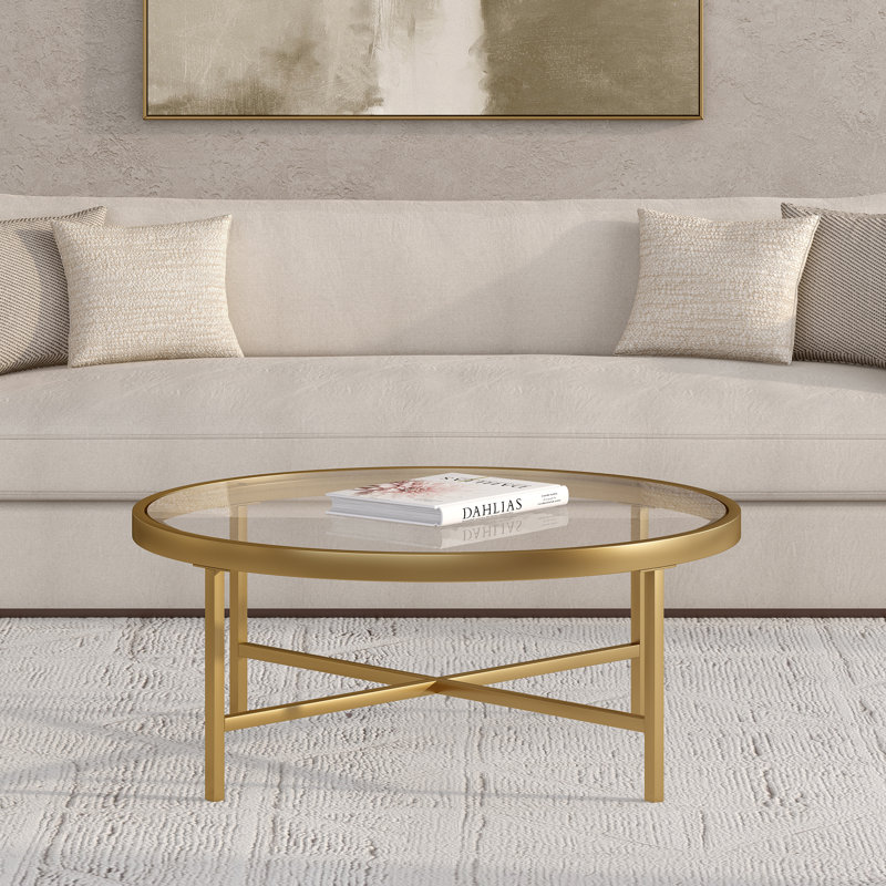 Cross Legs Coffee Table, Gold