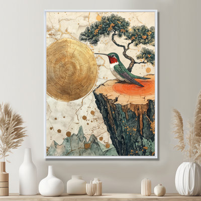 Gesuina Abstract Hummingbird Fluttering Grace III - Hummingbird Wall Art