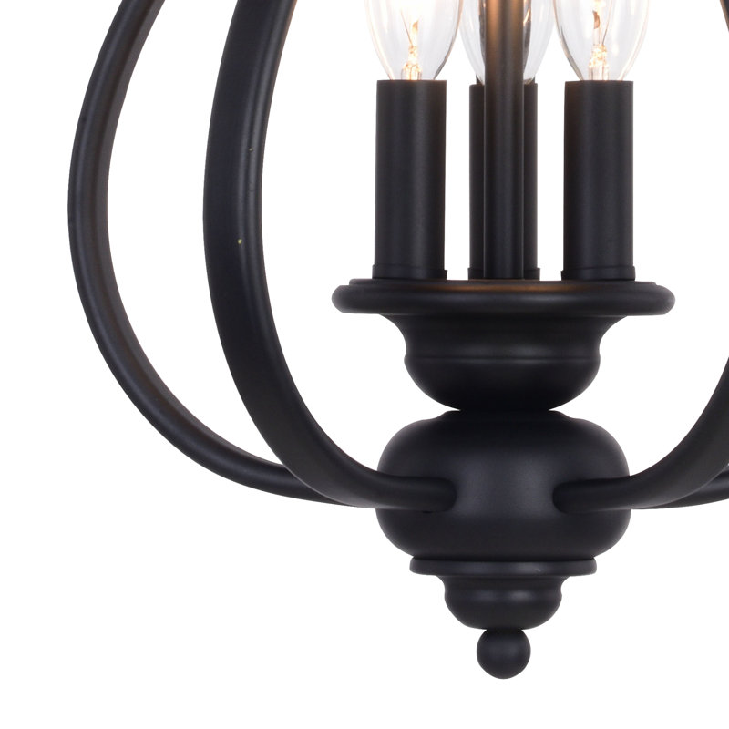 Macalla 3-Light Dimmable Teardrop Lantern Chandelier, Bronze