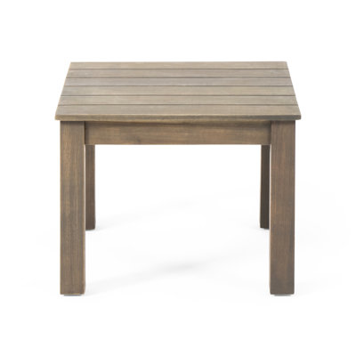 Wood Side Table With Slat Design - Grey, 19.32W X 19.32D 15.04H Grey Open Top, 19.32 15.04