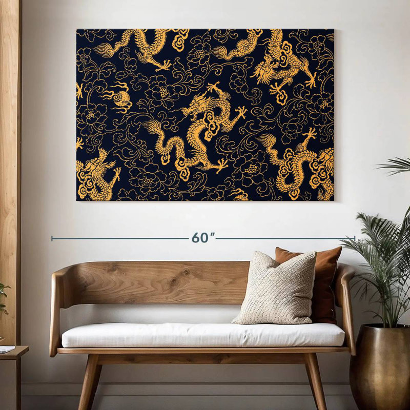 Kerner Oriental Dragons Pattern, 34" H x 51" W