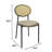 Cordera Velvet Dining Side Chair with Rattan Back and Black Metal Legs for Kitchen or Dining Room-1396907274