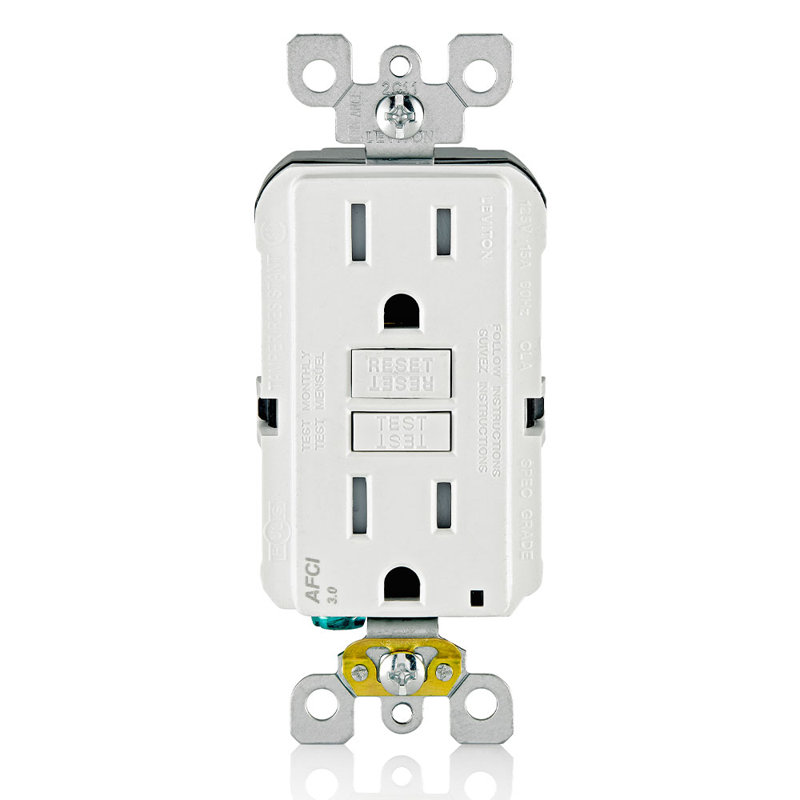 Leviton SmartlockPro 15 Amp 125 Volt Duplex Watthite AFCI Outlet 5-15R 1 Pack