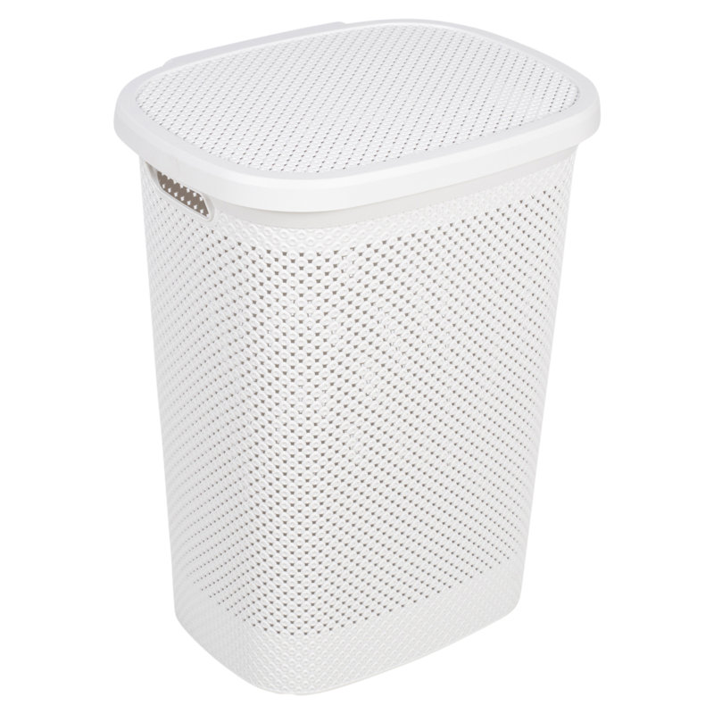 Plastic Laundry Set with Handles, White