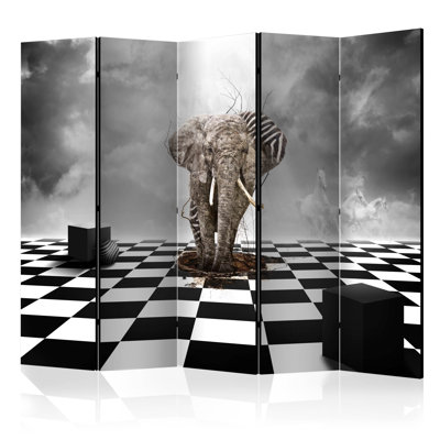 Gunhard 225cm W x 172cm H 5 - Panel Solid Wood Folding Room Divider
