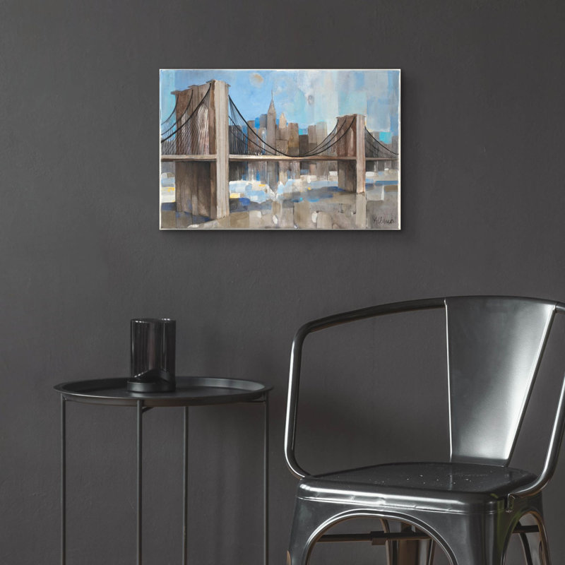 «Spanning The East River» par Albena Hristova, art mural en verre acrylique, H 16 po x l 24 po x P 0,2 po