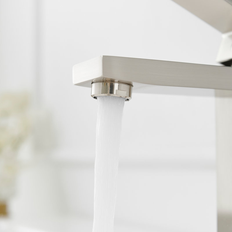 Single-Hole Single-handle Bathroom Faucet with Drain Assembly, Brushed Nickel