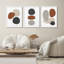 Ensemble de 3 reproductions d'art mural encadrées Minimal Neutral Pebble Shapes-123941253-123941256