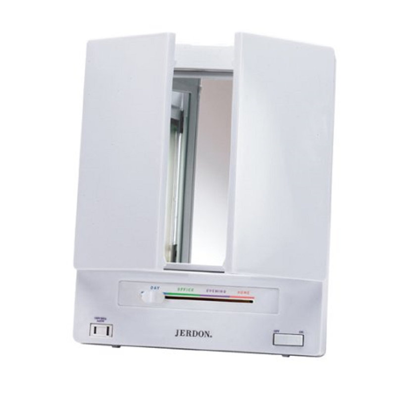 White Tri-Fold Lighted Magnifying Makeup Mirror