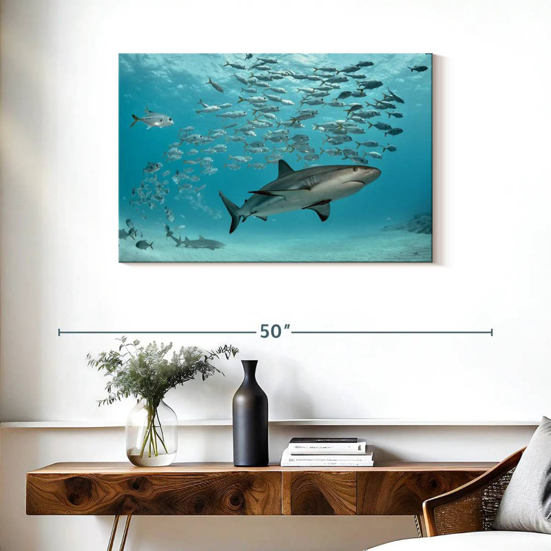 Brampt Caribbean Fish And Sharks, 24" H x 36" W