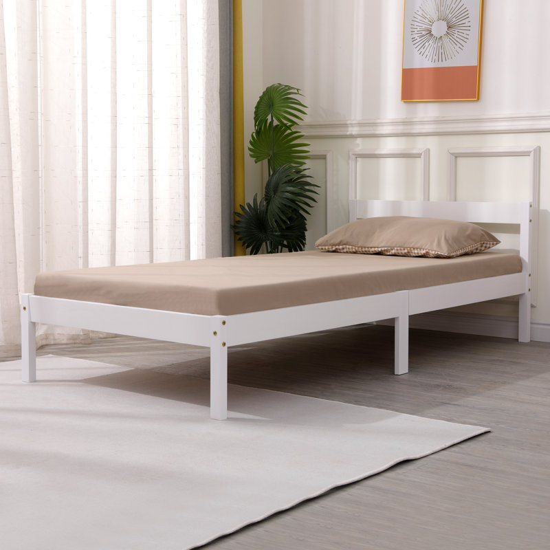 Izeal Solid Wood Bed, Single (3'), White