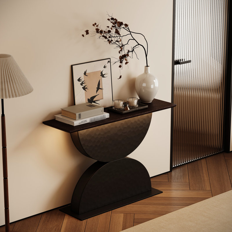 Console de 47 po en bois à texture martelée 47 po avec DEL, parfaite pour un décor de salon contemporain, une utilisation multi-scène, une installation rapide et des outils