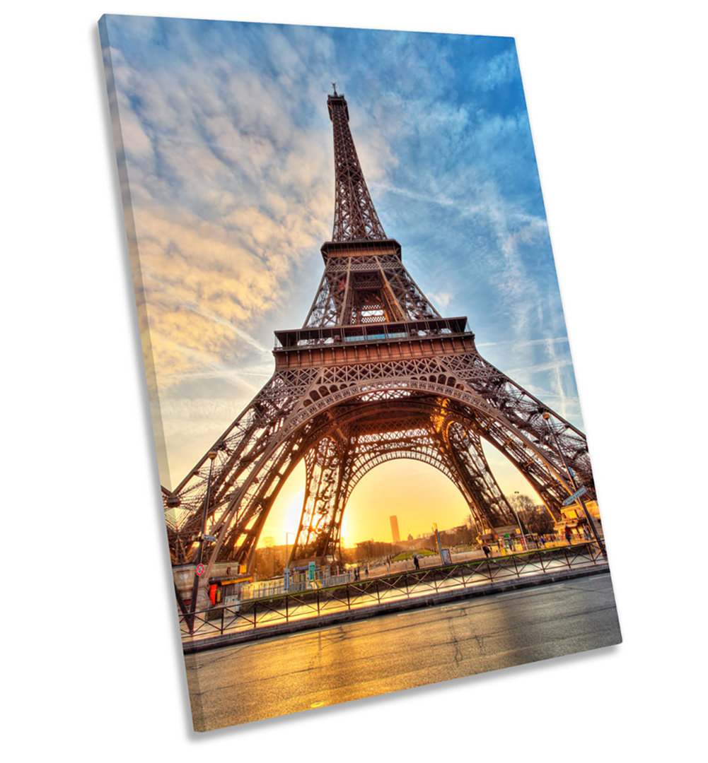 Eiffel Tower Sunset Paris - Wrapped Canvas Print