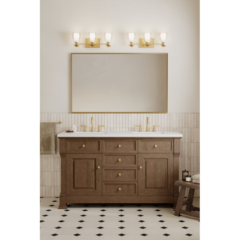Meuble-lavabo 3 lumières 21,75 po Elowen, H 7,75 po x l 21,75 po x P 6 po, Trois lumières