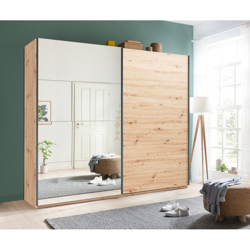 Systema 2 Door Manufactured Wood Wardrobe, 223cm H x 250cm W x 60cm D, Oak