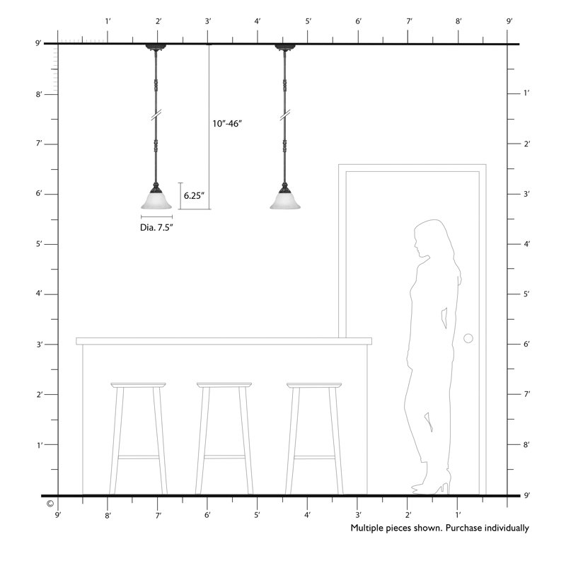 Luminaire suspendu en forme de cloche à 1 lumière Ayse