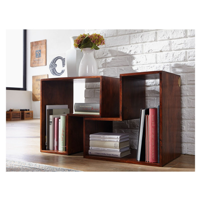 Oxford 50cm H x 50cm W Solid Wood Geometric Bookcase