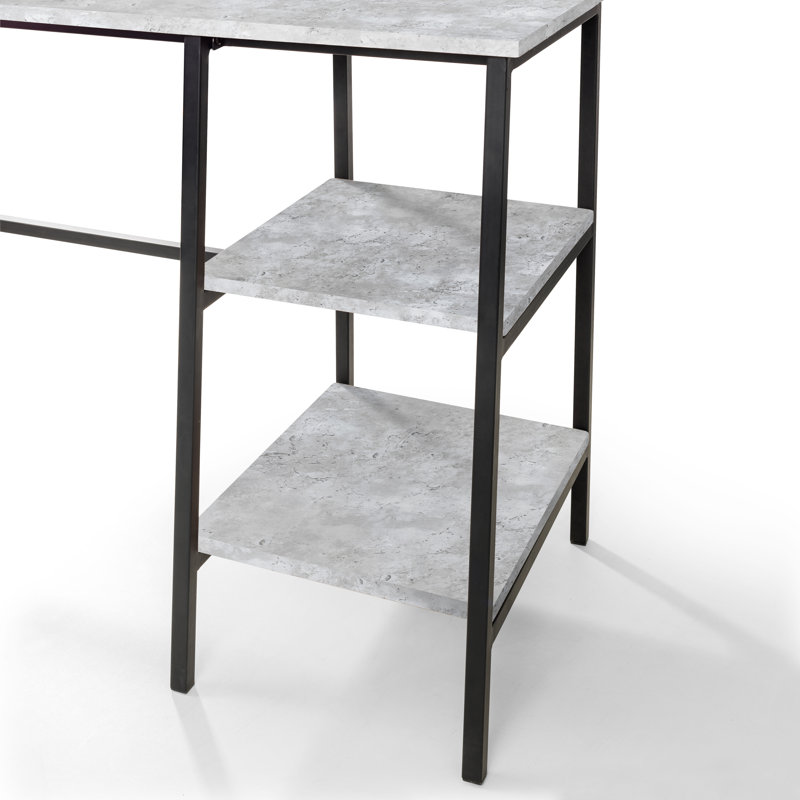 Chew Stoke Metal Base Writing Desk, Concrete Grey