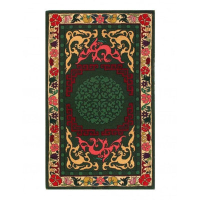 Meixi Oriental Area Rug in Green