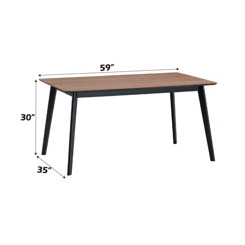 Table de salle à manger ACME Rebi, finition noyer et noire