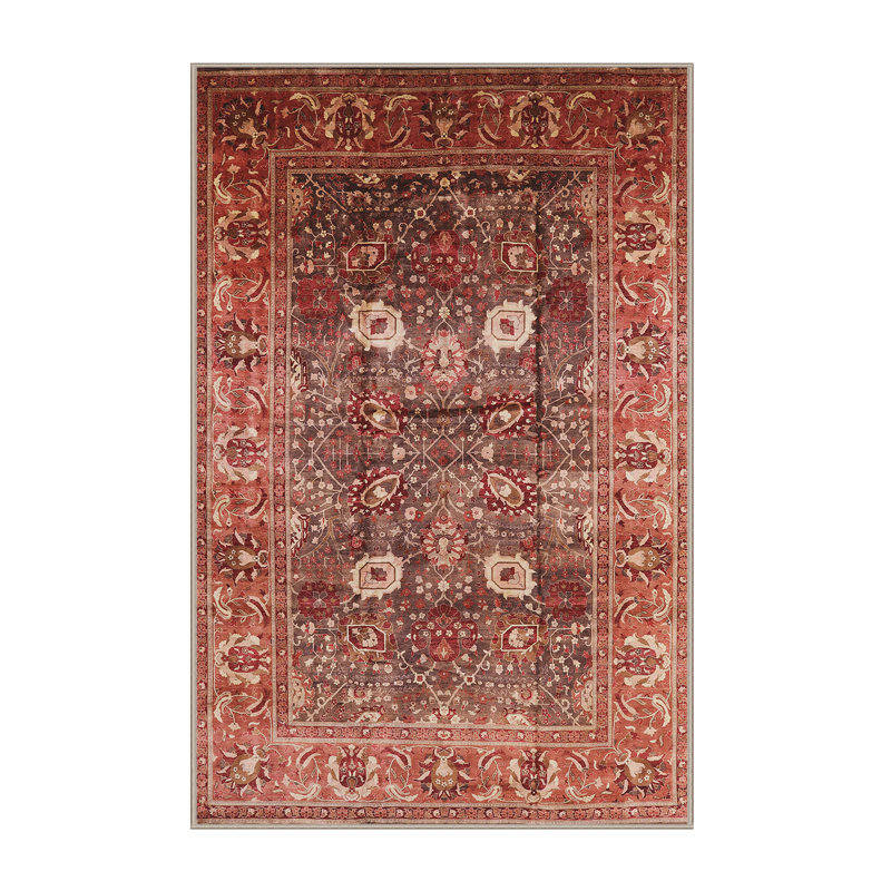 Tapis de style oriental rouge, Rectangle 8 pi x 10 pi