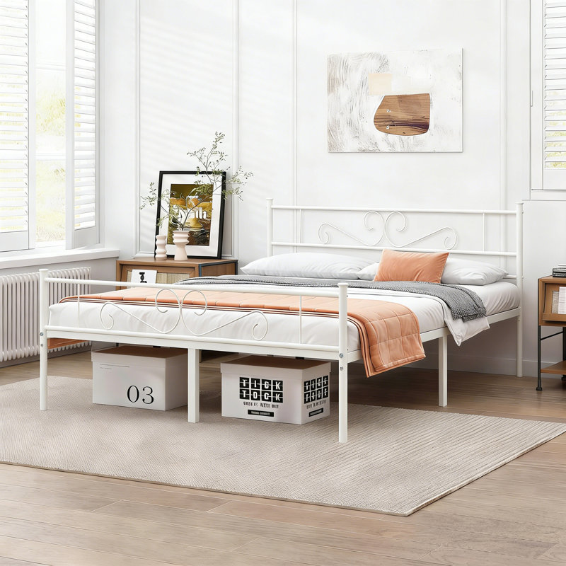 YT Bed Frame, Double (4'6), White
