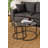 Modern Coffee Table Set (2 Pieces), Black Tempered Glass & Metal Frame | Small Table: 16.5 x 15.4 x 16.5 inches, Large Table: 23.6 x 17.0 x 23.6 inches | Durable, Stylish Design for Living Room & Office Décor