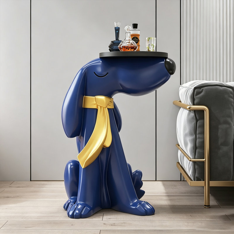 Blue Dog shape Resin Decorative Object, Blue