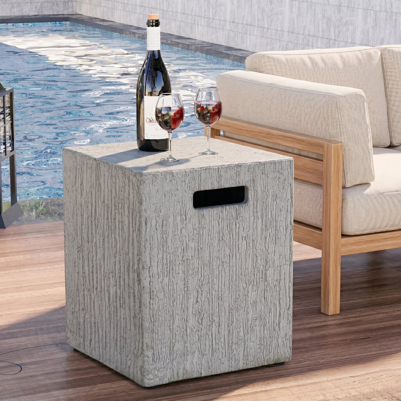 Table d'appoint pour foyer d'extérieur au propane, White