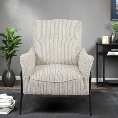 Chaises d'appoint modernes, structure en métal gris, fauteuil de lecture compact