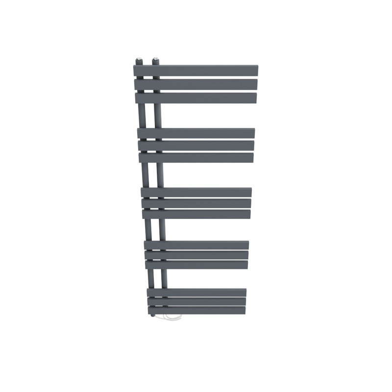 Rhyane Designer Towel Rail Towel Warmer, 160cm H x 60cm W x 7.35cm D, Anthracite