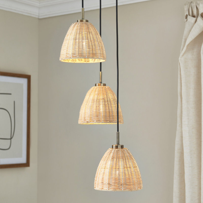 3 - Light Antique Brass Plate Pendant