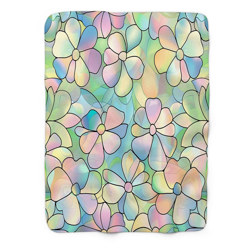 Couverture en sherpa de qualité supérieure en verre pastel doux 1 pièce, Grand lit