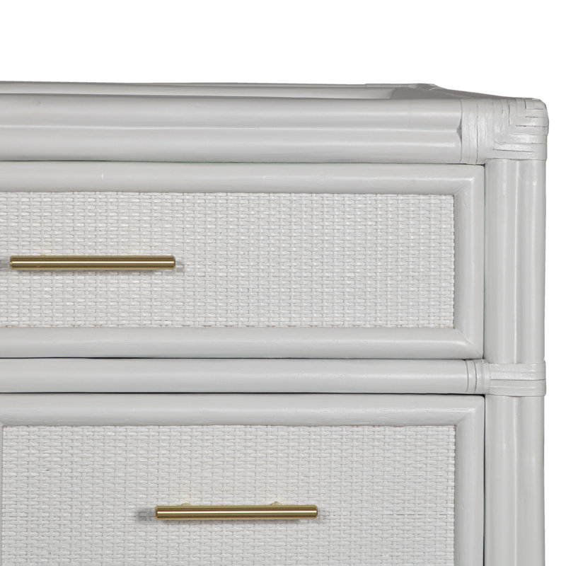 Aruba 8 - Drawer Dresser, White/Gold
