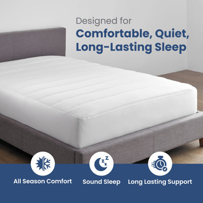 Martex Quilted Mattress Pad with Deep Pocket Fit, Soft Breathable Polyester-Cotton Blend, All-Season Comfort, Twin