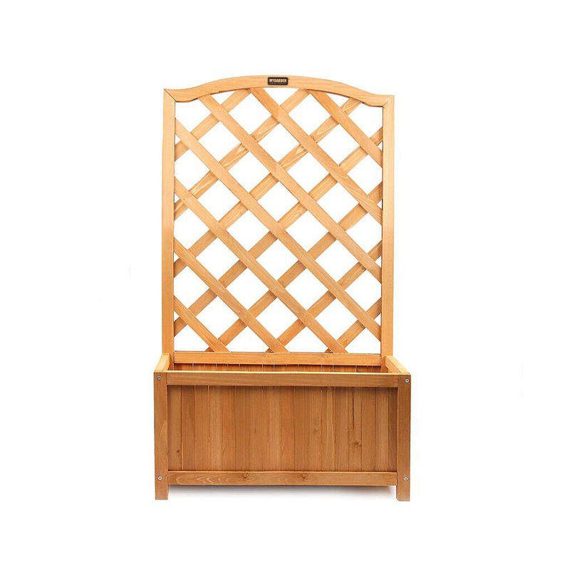 Wood Planter Box with Trellis