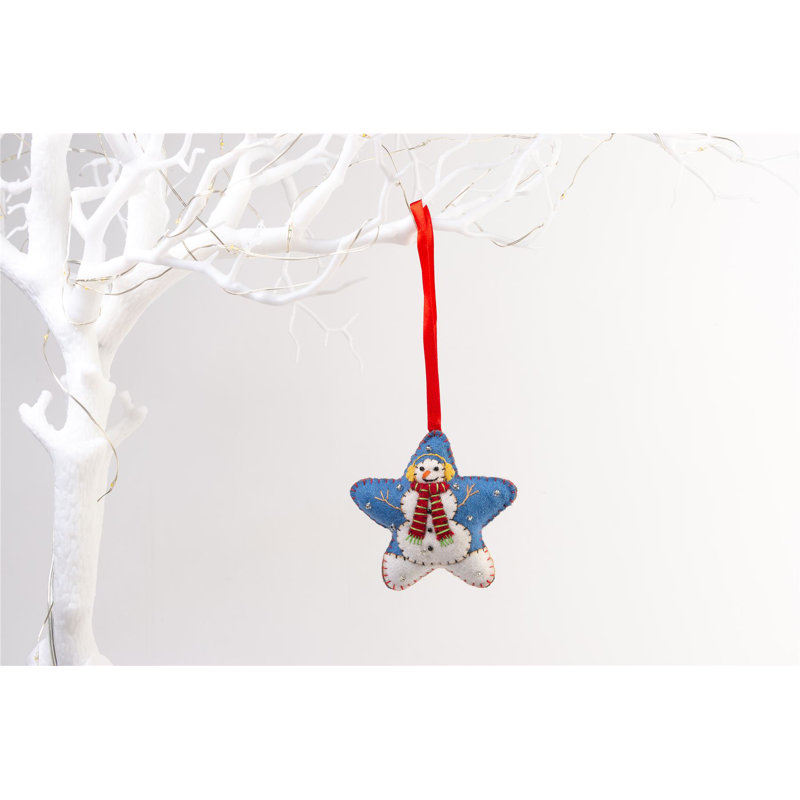3cm Handmade Fabric Astrology & Stars Holiday Shaped Ornament