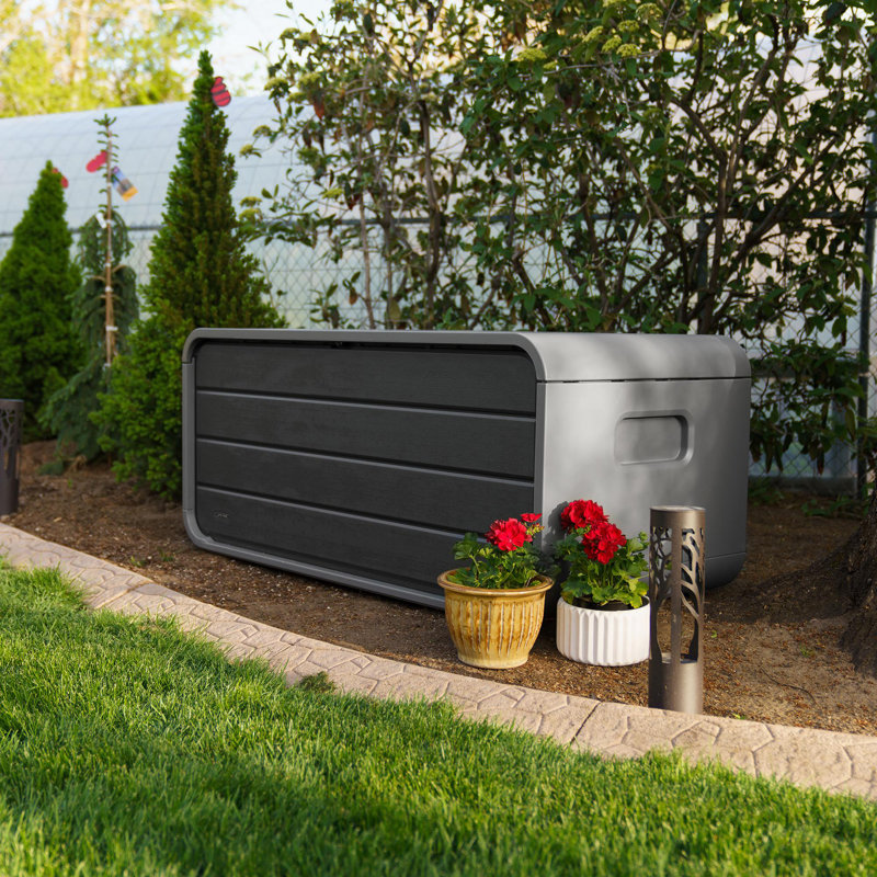 Lifetime 147.1cm W 136L Water Resistant Plastic Deck Box in Grey